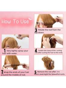 3pcs No Heat Hair Curlers, Easy Hair Curling Tools, Sleeping Hairstyle Design Tools, Ladies Foam Hair Curlers, Christmas, Hair Rollers, Heatless Curls, Hair Curler, Hair Products And Accessories For Barber Salon Beauty Travel Essentials