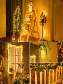 1pc 50/100 LED Christmas Fairy String Lights, Indoor Decorative String Lights, USB Powered, Remote Control, Timer, 8 Lighting Modes | DIY Decorative Lights For Bedroom, Indoor, Party, Christmas, Halloween, Wedding, Anniversary, Birthday Decorative String - Warm White - View 11