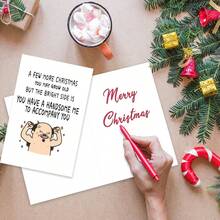 1pc, Funny Is A Donut Party Invitation Okay Christmas Card, Happy New Year Cards For Parents, Siblings, Friends, Humorous Christmas Greeting Card For Boyfriend Girlfriend Couple, Husband Wife Couple