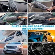Extra-Large High-Grade Microfiber Car Dust Collector With Extendable Handle - Soft Bristle Brush Without Scratches, Suitable For Cars, Trucks, SUVs And Motorcycles, Gently Cleaning Hard-To-Reach Areas, Car Cleaning Accessories, Ergonomic Grip, Fluffy, Car Dusters For Outside, Dust Cleaner, Car Cleaning Brushes