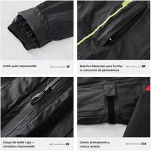 Impermeable Motociclista Reflejante con Capucha, Alta Calidad Chubasquero  Reflectante para Mujer y Hombre, Conjunto de Impermeables para Moto con Cubrezapatos - Grande + Rojo - Ver 6