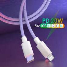 20W 快充 USB-C/Type-C 适配器充电器，配备 100 厘米/3.3 英尺编织尼龙充电线，兼容 14/13/12 Pro Max Plus 充电套装 - 美規A型插(110-127V) - 查看 8