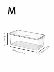 1pc Transparent Rectangular Refrigerator Vegetable & Fruit Storage Box - Clear - View 10
