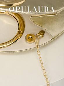 Túi cầm tay OpulAura thời trang mới không đối xứng, Túi cầm tay buổi tối hình hộp mini phong cách châu Âu cổ điển, Túi xách dự tiệc trang trọng, Ví cocktail, Túi khiêu vũ, Túi đeo chéo xích đeo vai cô dâu vàng, Thích hợp cho tiệc Giáng sinh/Halloween/Tụ tập sinh nhật - Vàng - Xem 6