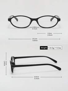 Fashionable Women's Small Frame Oval Stylish High-End European And American Versatile Transparent Glasses, Essential For Commuting And Back To School