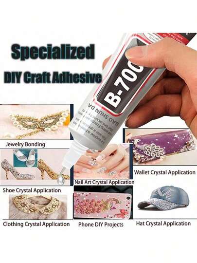 1pc B7000 Jewelry Adhesive Glue - Waterproof Metal Bonding Tube With Fine Needle Tip - DIY Handcraft Pearl Gemstone Setting - Durable, Flexible Liquid White Glue For Crafting And Jewelry Repair