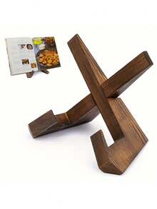 手工木制食谱书架 - 现代厨房和家居装饰，光滑的表面，坚固的食谱架，适用于台面、桌面、餐桌 - 烹饪爱好者的理想圣诞礼物，优雅的设计，耐用的木材，美食礼物