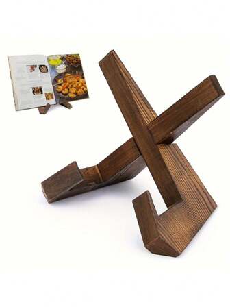 Handmade Wooden Recipe Book Stand - Modern Kitchen & Home Decor, Smooth Surface, Sturdy Cookbook Holder For Countertop, Tabletop, Dining Table - Ideal Christmas Gift For Cooking Enthusiasts, Elegant Design, Durable Wood, Gourmet Present