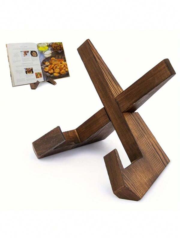 Handmade Wooden Recipe Book Stand - Modern Kitchen & Home Decor, Smooth Surface, Sturdy Cookbook Holder For Countertop, Tabletop, Dining Table - Ideal Christmas Gift For Cooking Enthusiasts, Elegant Design, Durable Wood, Gourmet Present