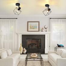 Glitzerlife Ceiling Spotlight Ceiling Lamp Black - E14 Ceiling Light 350° Swivel Ceiling Spots Vintage Metal Spotlights Living Room Lamp For Bedroom Hallway Kitchen - Without Bulb - 1 火焰 - 查看 9