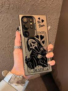 غطاء هاتف جالاكسي S24 أولترا ذو تصميم مميز، بطراز الحصاد المظلم، بأسلوب بسيط، بتصميم كوني وأنيق، مقاوم للسقوط، متوافق مع هواتف سامسونج وأوبو وإنفينيكس سمارت 8 وفيفو جالاكسي