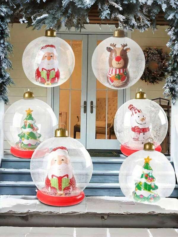 1 pezzo Palla decorativa gonfiabile natalizia, Palla gonfiabile in PVC per Natale, Decorazione natalizia popolare, Adatta per uso interno ed esterno - Forniture per feste