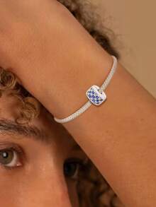 1 件 925 纯银蓝色全钻海洋串珠适合女士手链手镯 DIY 珠宝制作和日常服装搭配珠宝装饰适合女孩 - 銀色 - 查看 10