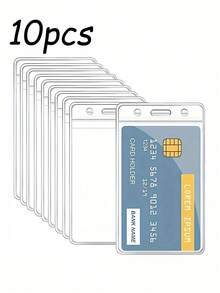 1 pezzo/3 pezzi/5 pezzi/10 pezzi Portacarte trasparente impermeabile extra spesso, orizzontale e verticale, in plastica trasparente, portacarte PVC impermeabile e sigillabile, protezione per carte d'identità, carte di credito, badge, leggero e portatile, per lavoratori d'ufficio, vacanze, anniversario, compleanno, regalo