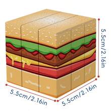 [Smooth ] Creative 3x3x3 Magic Cube, 2nd Gen Hamburger Shape, Educational Puzzle Toy, Party Table Game Gift