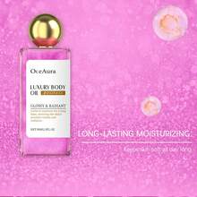 OceAura Shimmer Body Oil 90ml Body Glow Oil With Hyaluronic Acid And Argan Autumn Fall Skin Care Restful Legs Glotion For Halloween Makeup Looks Skeleton And Pumpkin Spider Party Themes - 粉色 - 查看 7