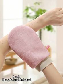 1pc Plain Color Exfoliating Bath Glove,Bag,Organizer,Storage,Hair Clips - Pink - View 15