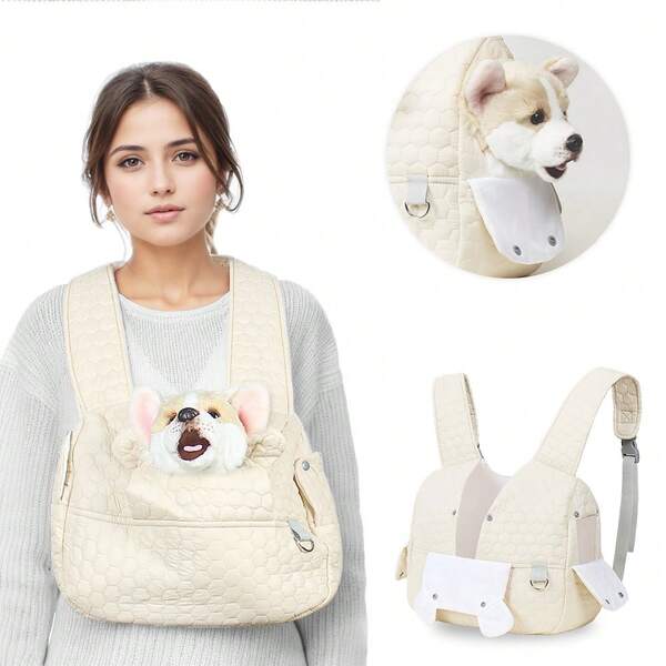 One Piece Pet Outing Backpack Cat Dog Backpack Chest Bag Portable Design Fashion Travel Pet Bag Adjustable Shoulder Strap Pet Carrier Lightweight Dog And Cat Carrying Bag Cat Carrier Cat Backpack Bike Trailer