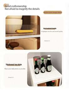 3/4 Layers Narrow-Gap Storage Cabinets, Narrow Storage Cabinets For Kitchens And Bathrooms, Multi-Layer Shelves With Drawer Gaps, Light Luxury Bathroom Gap Cabinets, Floor-Standing Cabinets, Used For Organizing Home Storage Boxes And Household Items - 白色 - 查看 7