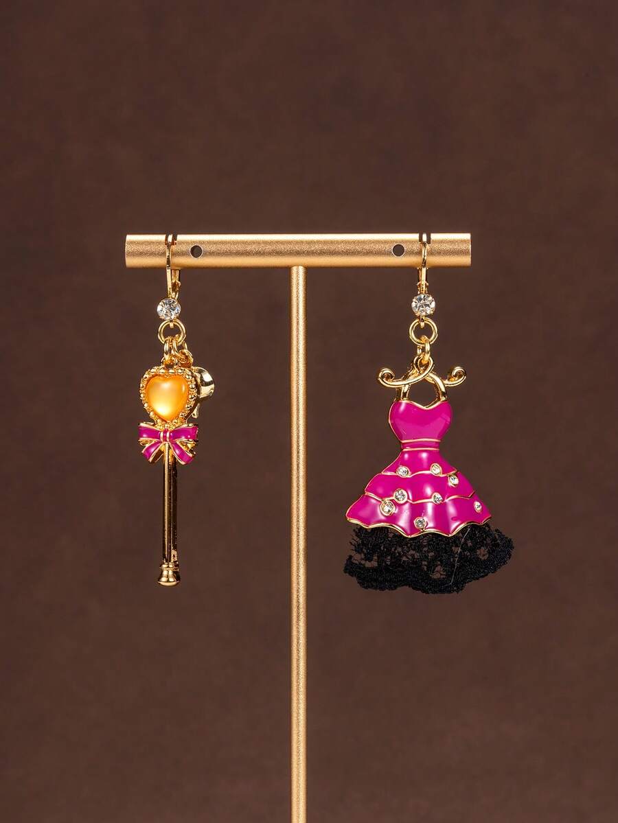 Vintage Multi Element Skirt High Heels Love Bow Girl Heart Pink Suitable For Women's Daily Wear Gift Ball Accessories