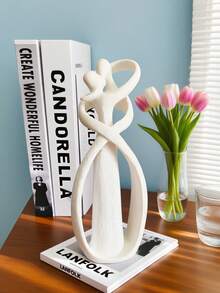 Abstract Romantic Couple Sculpture Modern Art Statue, Minimalist White Resin Lovers Figurine Ornament For Home Decor, Creative Intimate Lovers Shape Decorative Accent, Perfect Valentine's Day Anniversary Housewarming Gift For Bedroom Living Room Tabletop Decoration Suitable For Room Decoration, Home Decoration, Birthday Decoration, Kitchen, Wedding, Bedroom Decoration, Living Room Decoration, Gift, Party Decoration