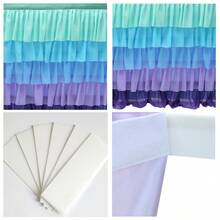 1PC 5-Layer Chiffon Table Skirt Suitable For Birthday Party Party Decoration Wedding Dessert Table Decoration Various Festival Occasions Durable And Easy To Install - Multicolor - View 3