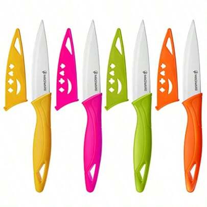 Paring Knife 8PCS Paring Knife Set With Cover Small Kitchen Vegetable Fruit Knives 3.5 Inch Ultra Sharp PP Handle