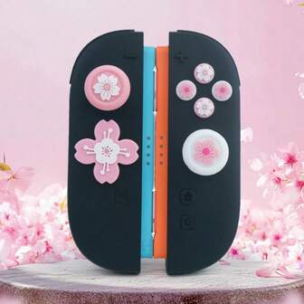  DATA FROG Switch 2 Silicone Button Stickers NS2 Joystick Caps Dpad Covers Sakura Style Accessories