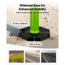 3 Pack Traffic Delineator Posts, 48 Inches Traffic Safety Cones With Weighted Base And Reflective Strips, Heavy Duty Delineator Posts For Construction Site, Parking Lot, Crowd Control, Green - Green 3-piece Set - View 3