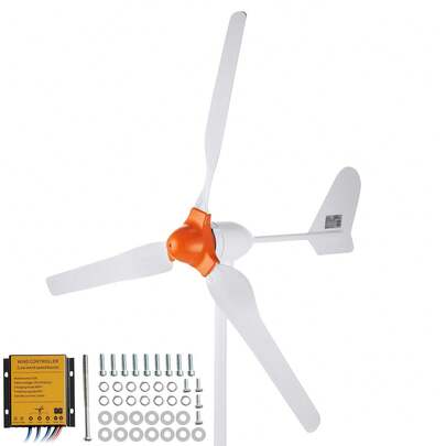 800W Wind Turbine Generator, 12V Wind Turbine Kit, 3-Blade Wind Power Generator With MPPT Controller, Adjustable Windward Direction & 2.5m/S Start Wind Speed, Suitable For Home, Farm, RVs, Boats