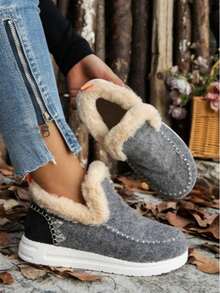 New Women's Fashion Boots For Autumn/Winter 2025. Suede Boots With Warm Fleece Lining, Flat Sole, Anti - Slip, Thickened And Short - Shafted Snow Boots