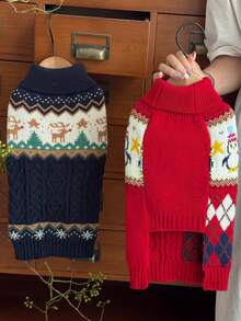 Christmas Cute Pet Sweater, Small Dog/Cat Clothes, Warm Pet Apparel For Autumn/Winter