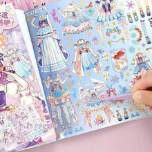 1/2/3/4 Libro de 18 pegatinas brillantes aleatorias para vestir, pegatinas de princesa hechas a mano para manualidades y puzzles, pegatinas de maquillaje, súper gruesas, materiales para libros de arte, pegatinas decorativas, castillo, magia, vitalidad, cuatro estilos de princesa, pegatinas de burbujas, pegatinas casuales Pukkuri hechas a mano, fáciles de llevar, adecuadas para pasar el tiempo ocioso y aburrido, una buena opción para regalar a amigos y novias, regalos para fiestas de Halloween y Navidad