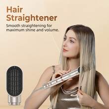 UKLISS 8-In-1 Multifunctional Hair Styling Set | Wet & Dry, Straightening & Curling, Negative Ion Care | Automatic Curling Hair Dryer + Straightener/Curler/Hot Air Brush | For Home, Travel & Salon - EU F Type Plug(220-240V) - View 5