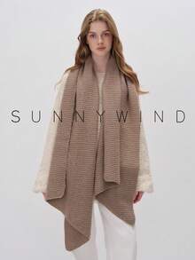 1pc Women Solid Color Soft Knit Scarf, Everyday Use For Dress - Camel - View 6