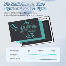 tablet de escritura LCD de 10 pulgadas con cubierta protectora de poliuretano, cuaderno de escritura electrónica, tablero de dibujo borrable para adultos en casa, oficina o trabajo (café) - negro - Ver 6