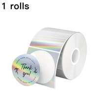 50*50mm Round Holographic Thermal Label Stickers, Shiny Self-Adhesive Label Paper, Printable/Name/Price Tags/DIY Custom Logo, Compatible With P50/M110 M221 Label Printers