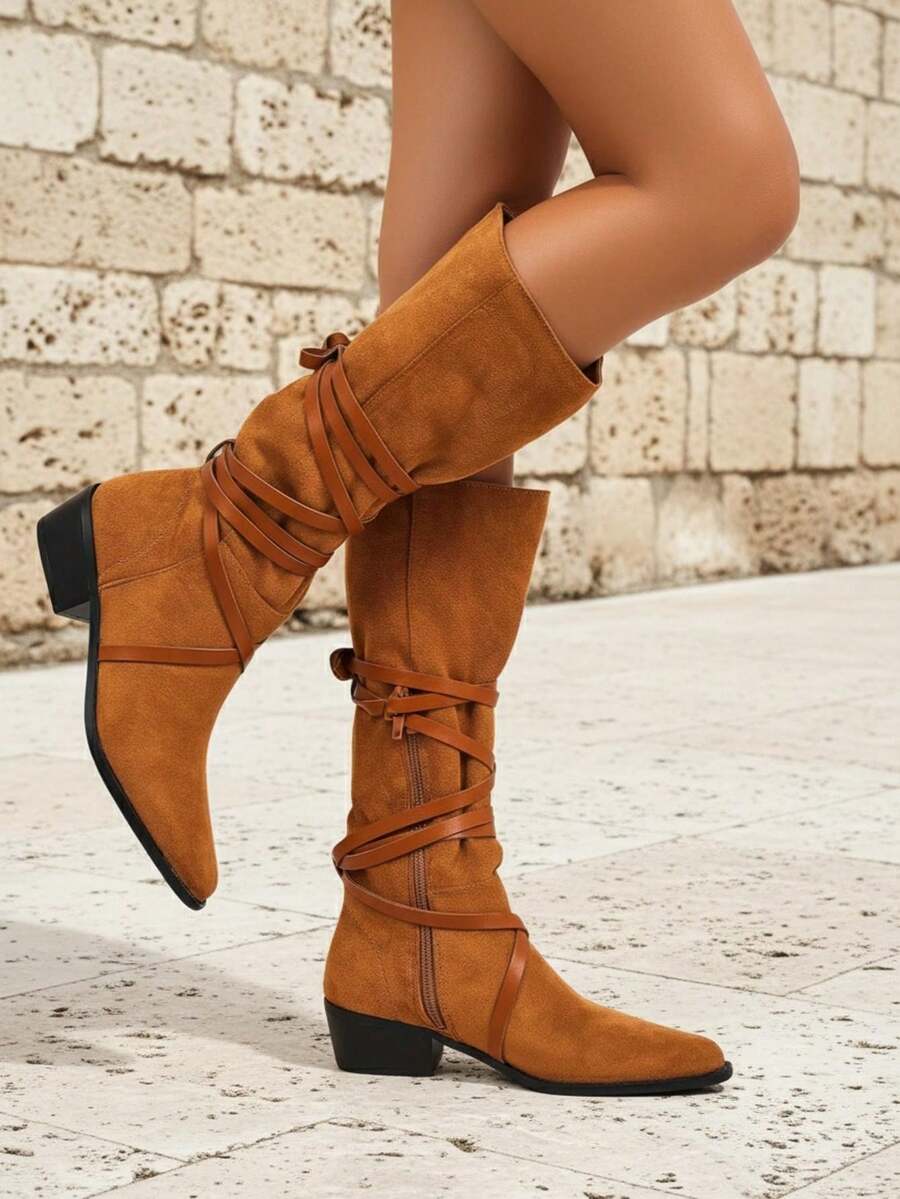 Royalfashion Low-Heeled Boots Rolizoo - Camel - View 1