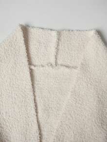 1 pieza Cárdigan de punto de unicolor para mujer con un bolsillo, manga larga, adecuado para citas por la noche, vacaciones, uso diario, fiestas de cumpleaños, viajes, té, aeropuerto, regreso a clases, otoño/invierno