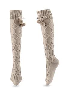 Tất ống cao đến đùi bằng vải len mềm mại ấm áp mùa đông dành cho nữ, màu trơn, F3MD, Y2k, ấm áp - Nhiều màu - Xem 5