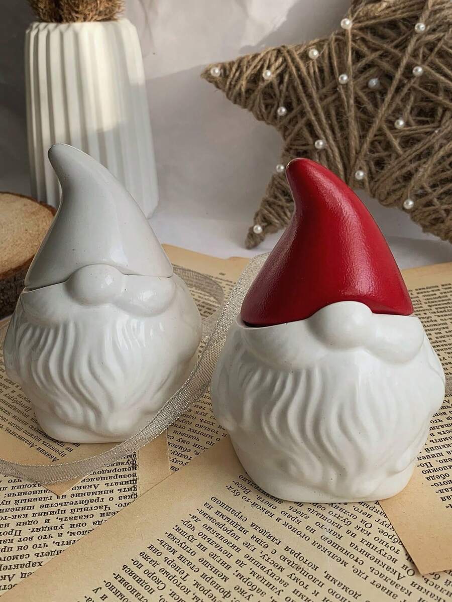 1 set Moule en silicone en forme de Père Noël pour boîte de rangement. Moule DIY créatif pour bougies, tasses, plâtre, décorations de Noël pour la maison, ornements en résine époxy, fabrication d'artisanat avec motif de Père Noël barbu