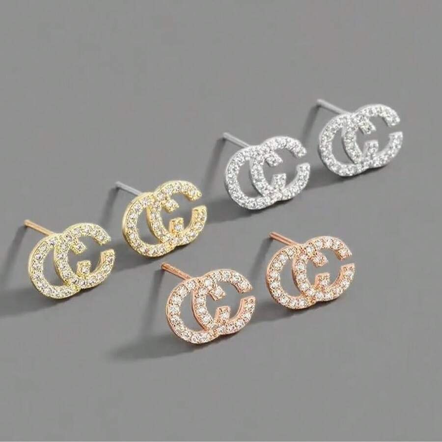 1 قطعة أقراط إبزيم بشكل C بتصميم أنيق، وصول جديد 2025