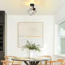 Glitzerlife Ceiling Spotlight Ceiling Lamp Black - E14 Ceiling Light 350° Swivel Ceiling Spots Vintage Metal Spotlights Living Room Lamp For Bedroom Hallway Kitchen - Without Bulb - 1 火焰 - 查看 10