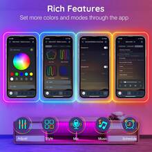 1pc/Set RGBIC LED Floor Corner Lamp, Home Decor, Minimalist Dimmable Ambiance Light, Controllable Via App, Remote, Button, Adjustable Height, Music Sync, Timer, 49 Inch (124cm) Tall, Suitable For Living Room, Bedroom, Home, Office, Christmas Party, Halloween Decoration - 落地燈 - 查看 10