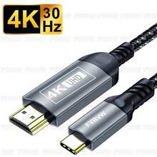 USB C 转 HDTV 兼容线 4K Type C 转 HDTV 兼容 Pro Air iPad Pro 智能手机电视 15 转 4K HDTV 线 - 灰色 - 查看 1