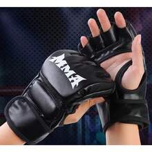 1 Pair Half Finger Boxing Gloves, Training Gear, Halloween Gift - Multicolor - View 7