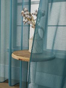 1 件白色雪纺薄纱窗帘，设计用于过滤光线同时保持透明，适用于卧室、办公室、厨房、客厅、书房和家居装饰。﻿ - 綠色 - 查看 10