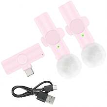 Wireless Lavalier Lapel Microphone For TypeC(IP15/16)  Android Plug-Play Professional Noise Reduction Recording Clip Mic For Creator Interview ﻿ - Pink - View 12