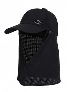 Gorra de béisbol con chal desmontable para hombres, sombrero de protección solar transpirable para exteriores con chal para el verano, pesca