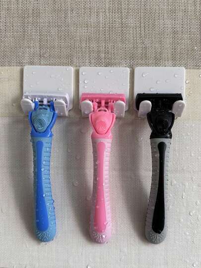 Gancio da parete per rasoio senza foratura in PP, supporto per rasoio da doccia, ganci portarasoio, ganci portarasoio autoadesivi impermeabili per appendere rasoio, spugna, accappatoio, asciugamano in bagno e cucina